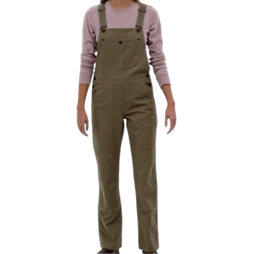 Woven Olive Green Women's Overalls Jumpsuit